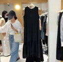 ワンピース ロング丈 ノースリーブ ラウンドネック Aライン ティアードスカート かわいい 上品 おしゃれ お洒落 かっこいい レトロ 大人女子 こなれ感 主役級 甘い 無地 夏 20代 30代 レディース 休日 韓国 ファッション フリーサイズ 美容師
