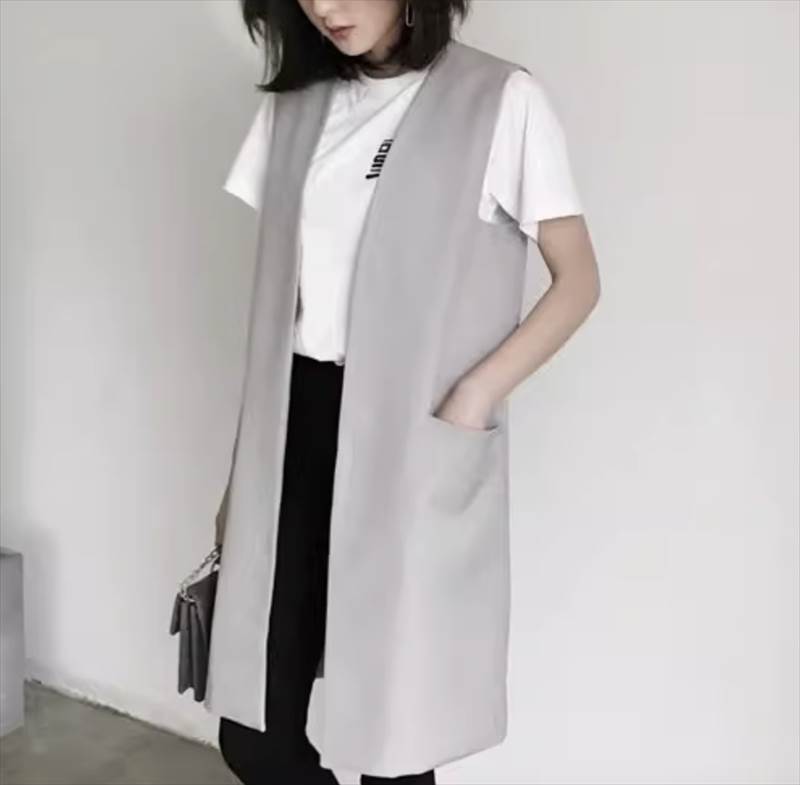 Rakuten - ミドルジレ ミドルベスト ジレ ベスト ロング ロング丈 袖なし ノースリーブ フォーマル ビジネス オフィス ストリート かわいい 大人可愛い きれいめ シンプル カジュアル 大人 上品 おしゃれ お洒落 かっこいい こなれ感 個性的 クール モード系 主役級 存在感 デート