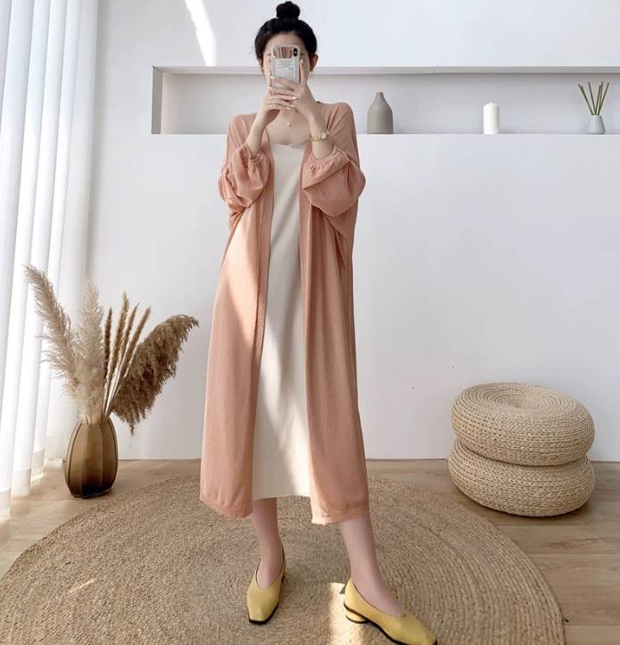 Rakuten - トップス カーディガン ロング丈 長袖 襟なし ストレート 前開き 大人可愛い きれいめ 上品 おしゃれ かっこいい ルーズ 主役級 存在感 無地 春 秋 冬 10代 20代 30代 40代 レディース 学生 デート お出かけ 公園デビュー 女子会 お泊まり 休日 イベント 楽ちん 防寒 モテ
