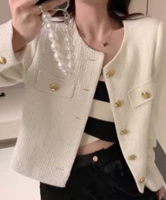 Rakuten - ジャケット ラウンドネック ノーネック ショート丈 上着 長袖 パーティー 結婚式 披露宴 二次会 エレガント シック オフィス フォーマルきれいめ かわいい 大人可愛い きれいめ シンプル カジュアル 大人 上品 おしゃれ お洒落 大人女子 こなれ感 個性的 主役級 存在感