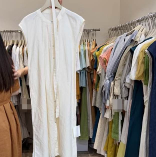 A Line - ワンピース シャツワンピース ロング丈 フレンチスリーブ ラウンドネック バンドカラー タックブザム ウエストマーク フロントボタン Aライン 前開き かわいい 大人可愛い きれいめ シンプル カジュアル 大人 上品 おしゃれ お洒落 大人女子 こなれ感 個性的
