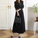 ドレス ロングドレス ロング ロング丈 袖あり 長袖 ランタンスリープ Vネック かわいい 大人可愛い きれいめ シンプル 大人 上品 おしゃれ かっこいい 大人女子 こなれ感 エレガント 無地 20代 30代 レディース パーティー イベント 美容師 メイクアップアーティスト