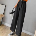 パンツ ワイドパンツ ロング ロング丈 ワイド ハイウエスト ウエストゴム 綿 麻 大人可愛い きれいめ シンプル カジュアル おしゃれ ラフ 美容師 メイクアップアーティスト ネイリスト アパレルスタッフ 美容部員 エステティシャン コーディネーター 通訳 事務職