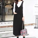 ワンピース サスペンダースカート ミモレ丈 Vネック ノースリーブ ポケット ゆったり かわいい 大人可愛い きれいめ シンプル カジュアル 上品 おしゃれ エレガント 普段使い キュート ガーリー 着回し オフィス ビジネス フェミニン ジャンパースカート