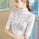 トップス シャツ ブラウス スリム 細身 レース かわいい 大人可愛い きれいめ シンプル カジュアル 大人 上品 おしゃれ お洒落 大人女子 こなれ感 個性的 主役級 存在感 美容師 メイクアップアーティスト ネイリスト アパレルスタッフ 美容部員 エステティシャン