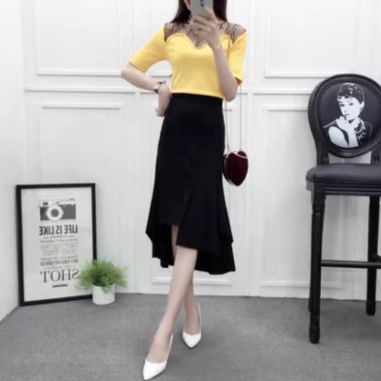 乐天商城 - スカート フィッシュテールスカート フィッシュテールミモレ丈 かわいい 大人可愛い きれいめ シンプル カジュアル 大人 上品 おしゃれ お洒落 大人女子 こなれ感 個性的 主役級 存在感