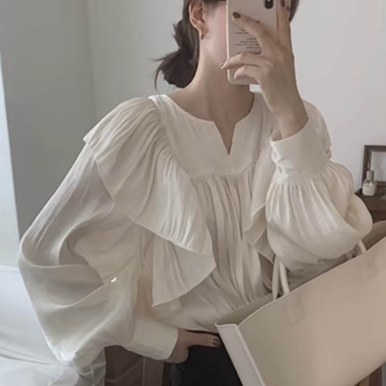 トップスシャツブラウススリットネッ...