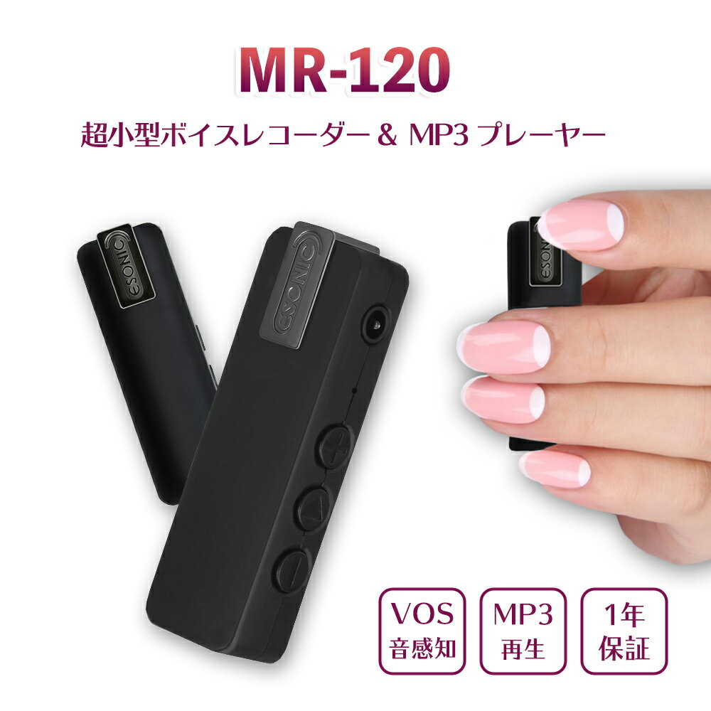 残りわずか 【送料無料】MR-120 超小型高感度ボイスレコーダー＆高音質MP3形式サウンドレコーダー 日付記録可能 メタルクリップ付 薄型 長時間 録音 パワハラ セクハラ 浮気調査 トラブル 会議 ビジネス