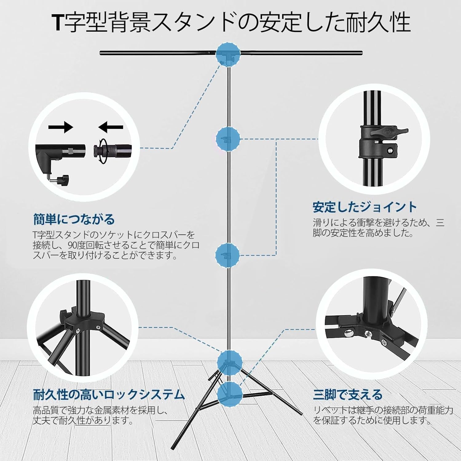 【P10倍★】EMART T字型背景スタンド 90x200cm 150x260cm 撮影スタンド グリーンバ...
