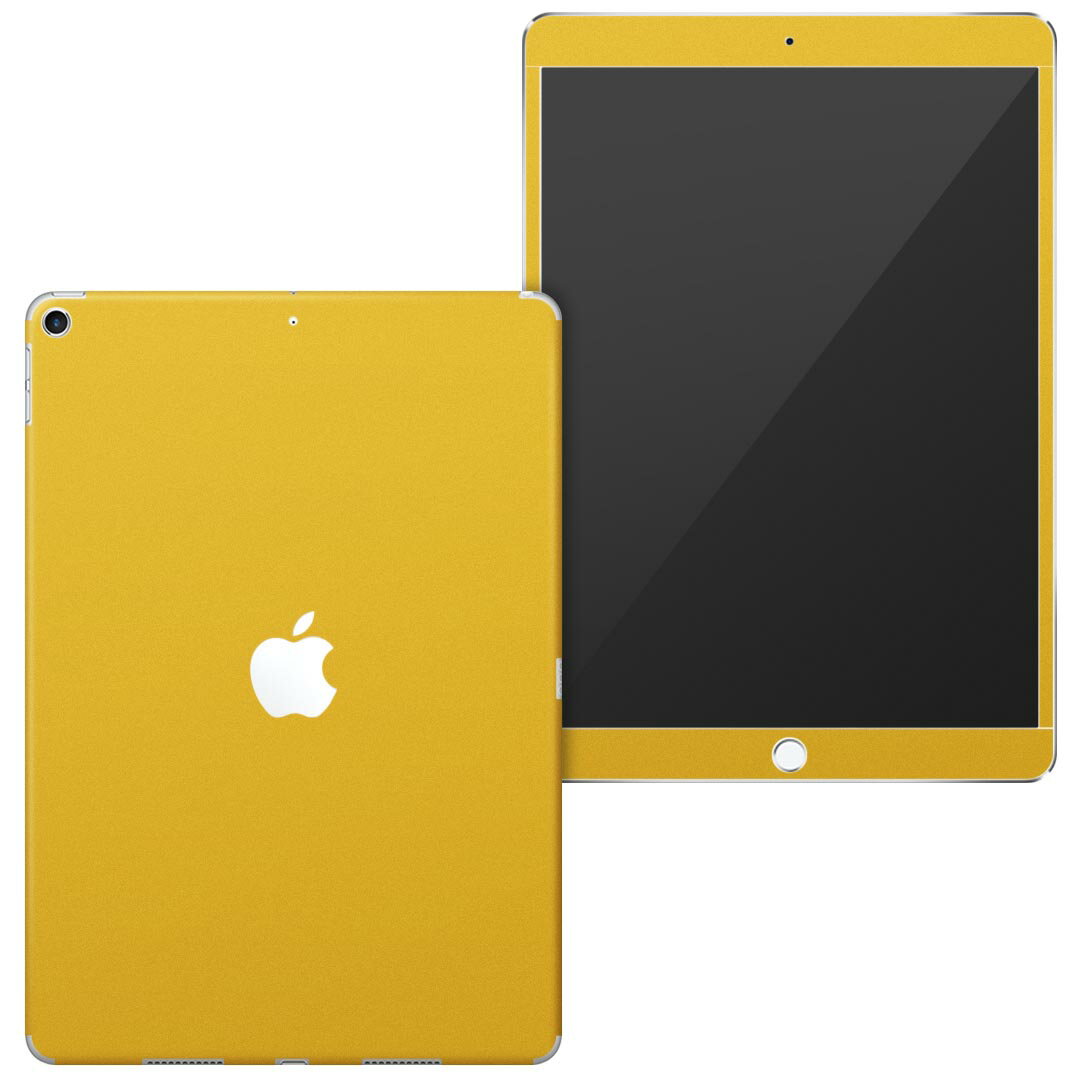 igsticker iPad Air 10.5 inch インチ 専用 apple アップル アイパッド 2019 第3世代 A2123 A2152 A2153 A2154 全面スキンシール フル 背面 液晶 タブレットケース ステッカー タブレット 保護シール 人気 008967 シンプル　無地　黄色