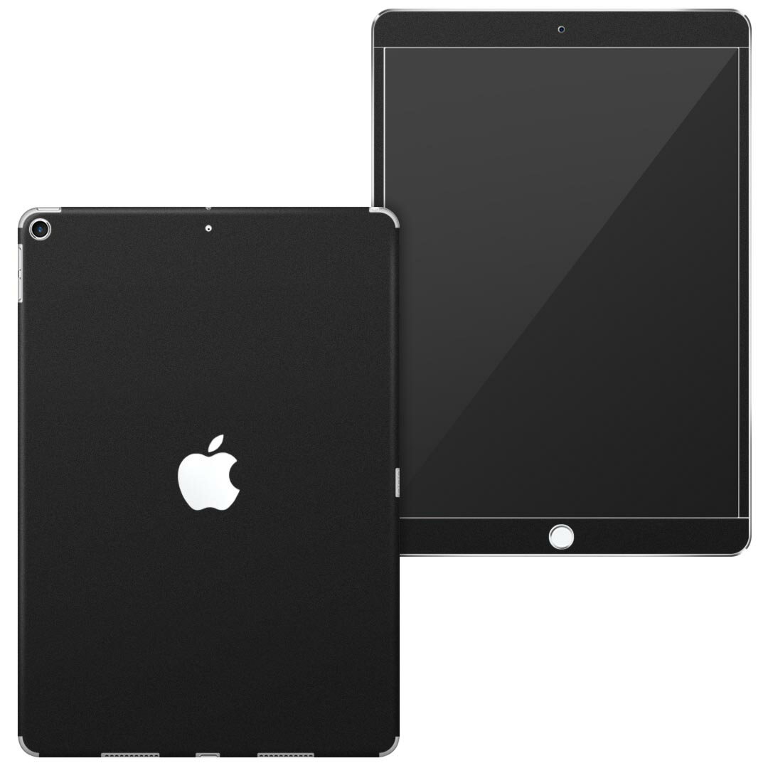 igsticker iPad Air 10.5 inch インチ 専用 apple アップル アイパッド 2019 第3世代 A2123 A2152 A2153 A2154 全面スキンシール フル 背面 液晶 タブレットケース ステッカー タブレット 保護シール 人気 009016 シンプル　無地　黒