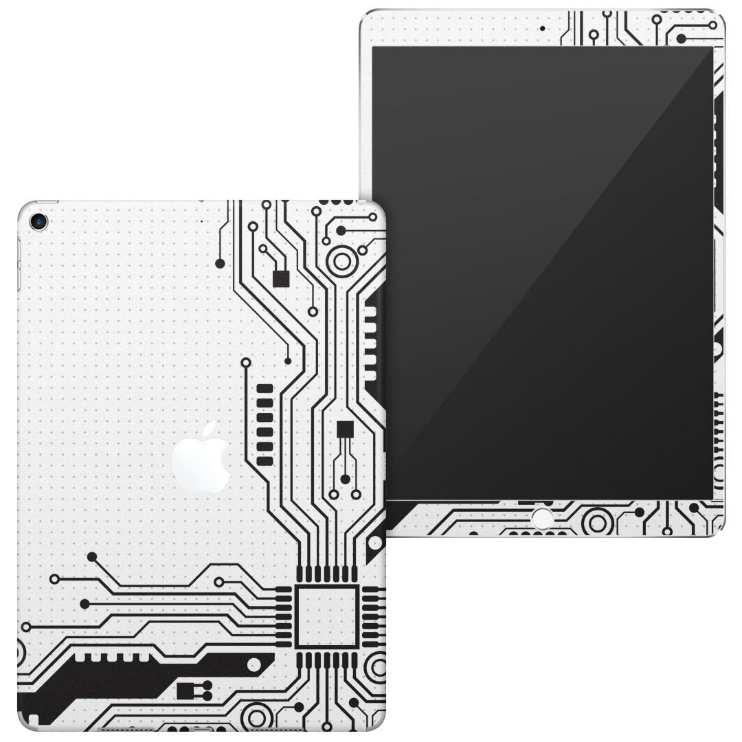 igsticker iPad Air 10.5 inch インチ 専用 apple アップル アイパッド 2019 第3世代 A2123 A2152 A2153 A2154 全面スキンシール フル 背面 液晶 タブレットケース ステッカー タブレット 保護シール 人気 010407 化学　模様　白　黒