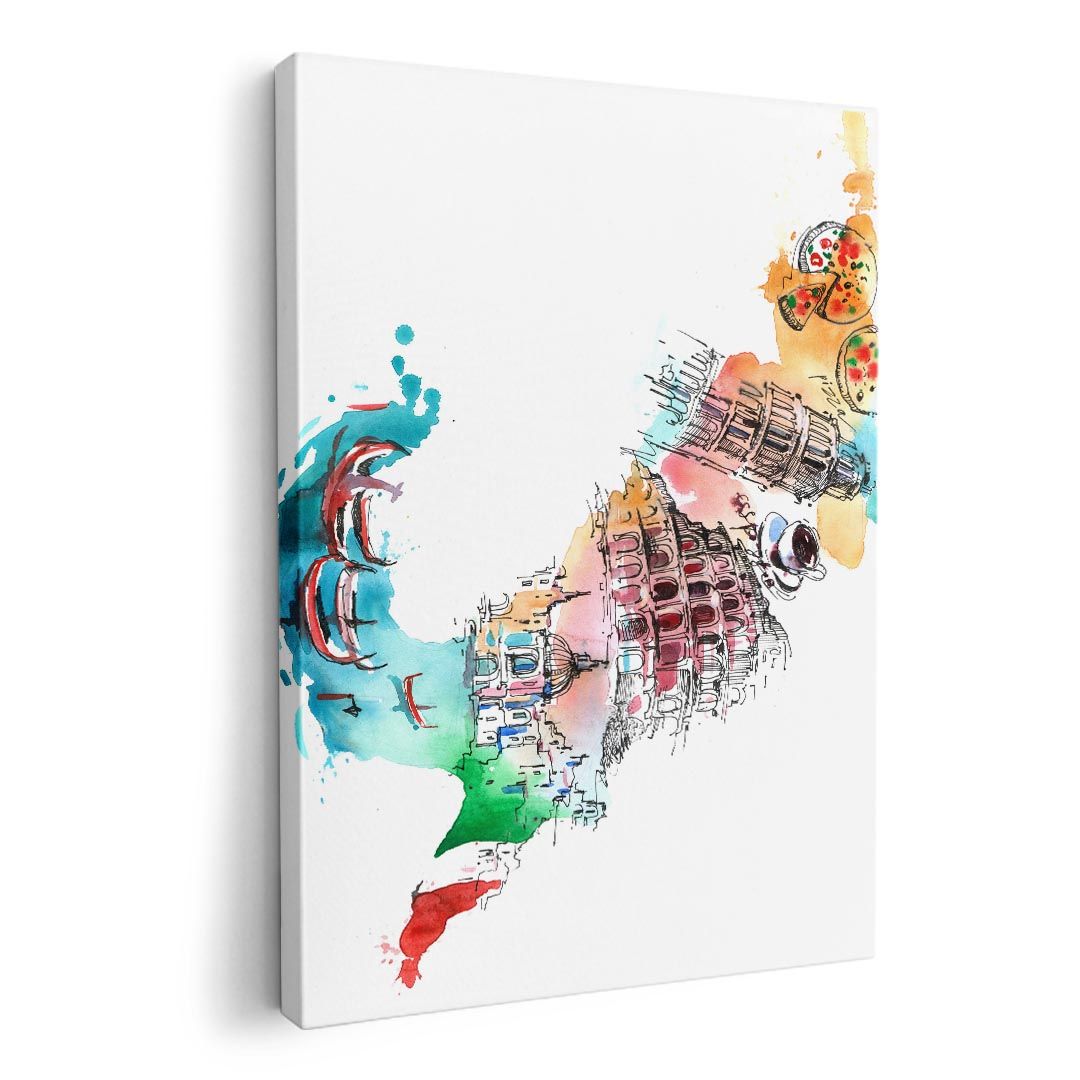 アートパネル 絵 絵画 飾り 選べるサイズ A1 A2 A3 A4 A5 六つ切り　正方形33 正方形45 モダン 玄関 写真 フォト インテリア おしゃれ 建物　イタリア　イラスト　カラフル　007403