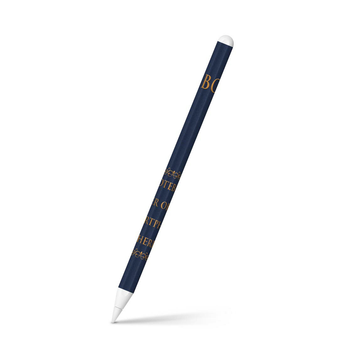 Apple Pencil 第2世代 専用スキンシール アップル アップルペンシル iPad Pro ApplePen カバー ケース フィルム ステッカー アクセサリー 保護 011336 本　英語　ネイビー