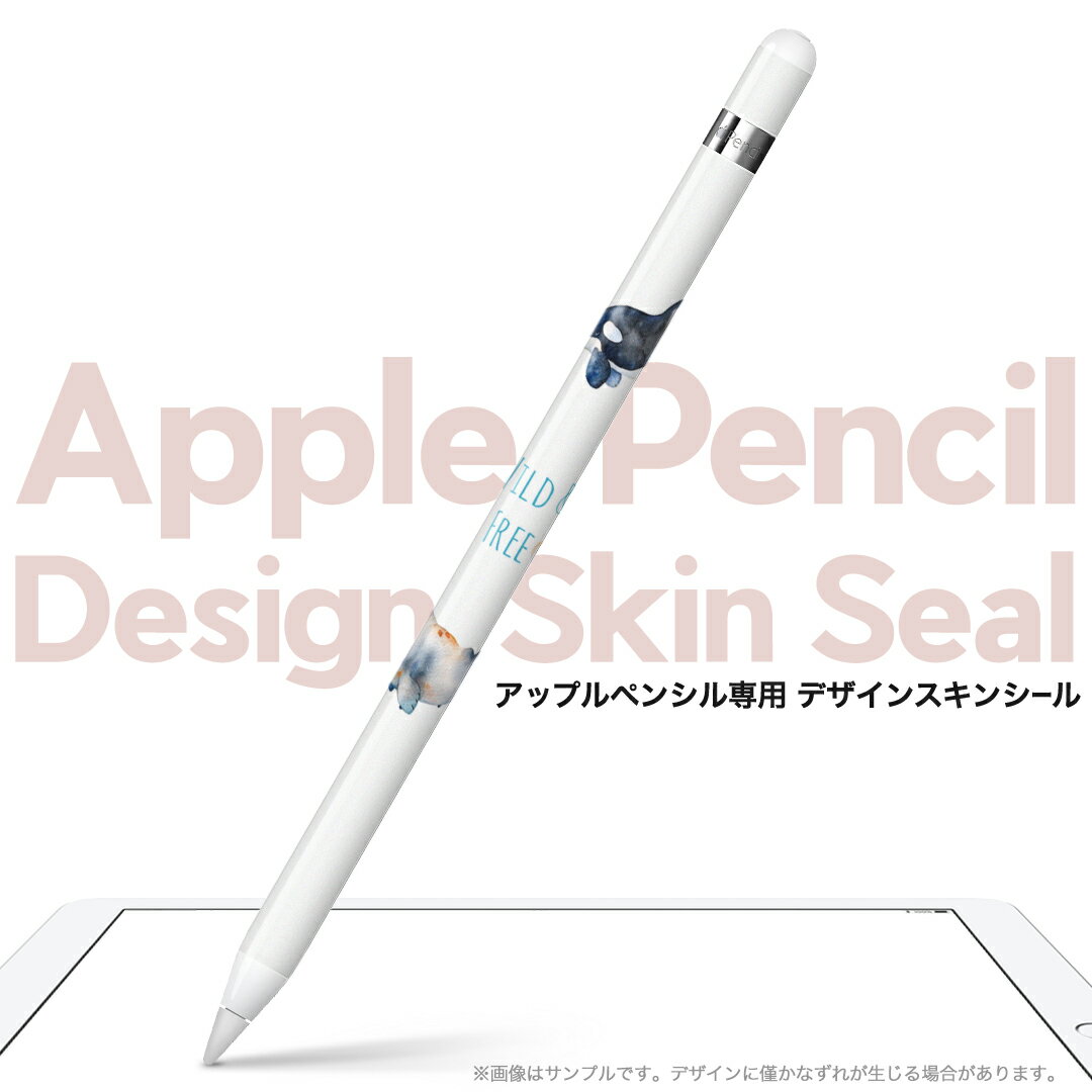 Apple Pencil 専用スキンシール アップル アップルペンシル iPad Pro ApplePen カバー ケース フィルム ステッカー アクセサリー 保護 ジャンル名 013466 くじら　海　英語