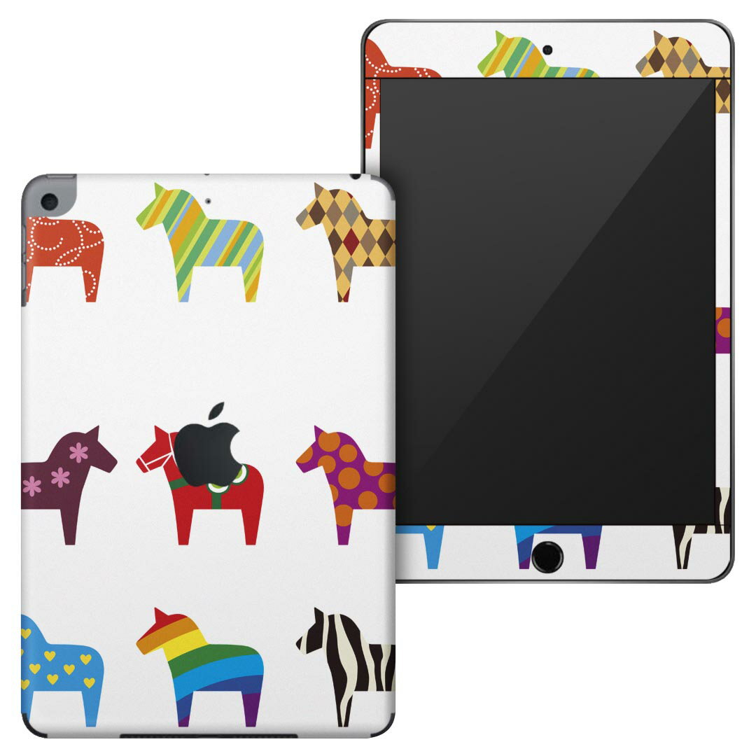 igsticker iPad mini 4 (2015) 5 (2019) 専用 apple アップル アイパッド 第4世代 第5世代 A1538 A1550 A2124 A2126 A2133 全面スキンシール フル 背面 液晶 タブレットケース ステッカー タブレット 保護シール 人気 004921 馬　ペガサス　イラスト