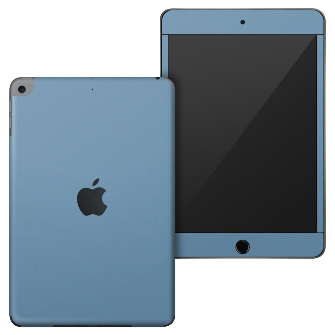 igsticker iPad mini 4 (2015) 5 (2019) 専用 apple アップル アイパッド 第4世代 第5世代 A1538 A1550 A2124 A2126 A2133 全面スキンシール フル 背面 液晶 タブレットケース ステッカー タブレット 保護シール 人気 008979 シンプル　無地　青