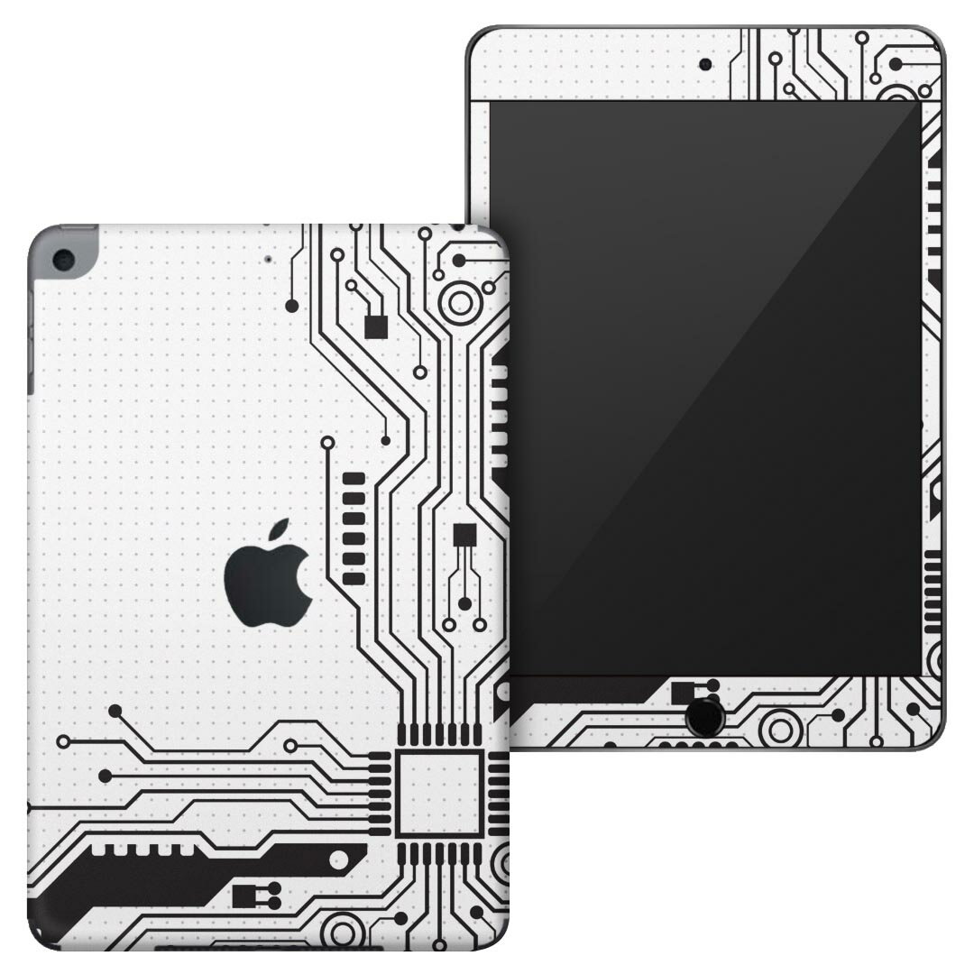 igsticker iPad mini 4 (2015) 5 (2019) 専用 apple アップル アイパッド 第4世代 第5世代 A1538 A1550 A2124 A2126 A2133 全面スキンシール フル 背面 液晶 タブレットケース ステッカー タブレット 保護シール 人気 010407 化学　模様　白　黒