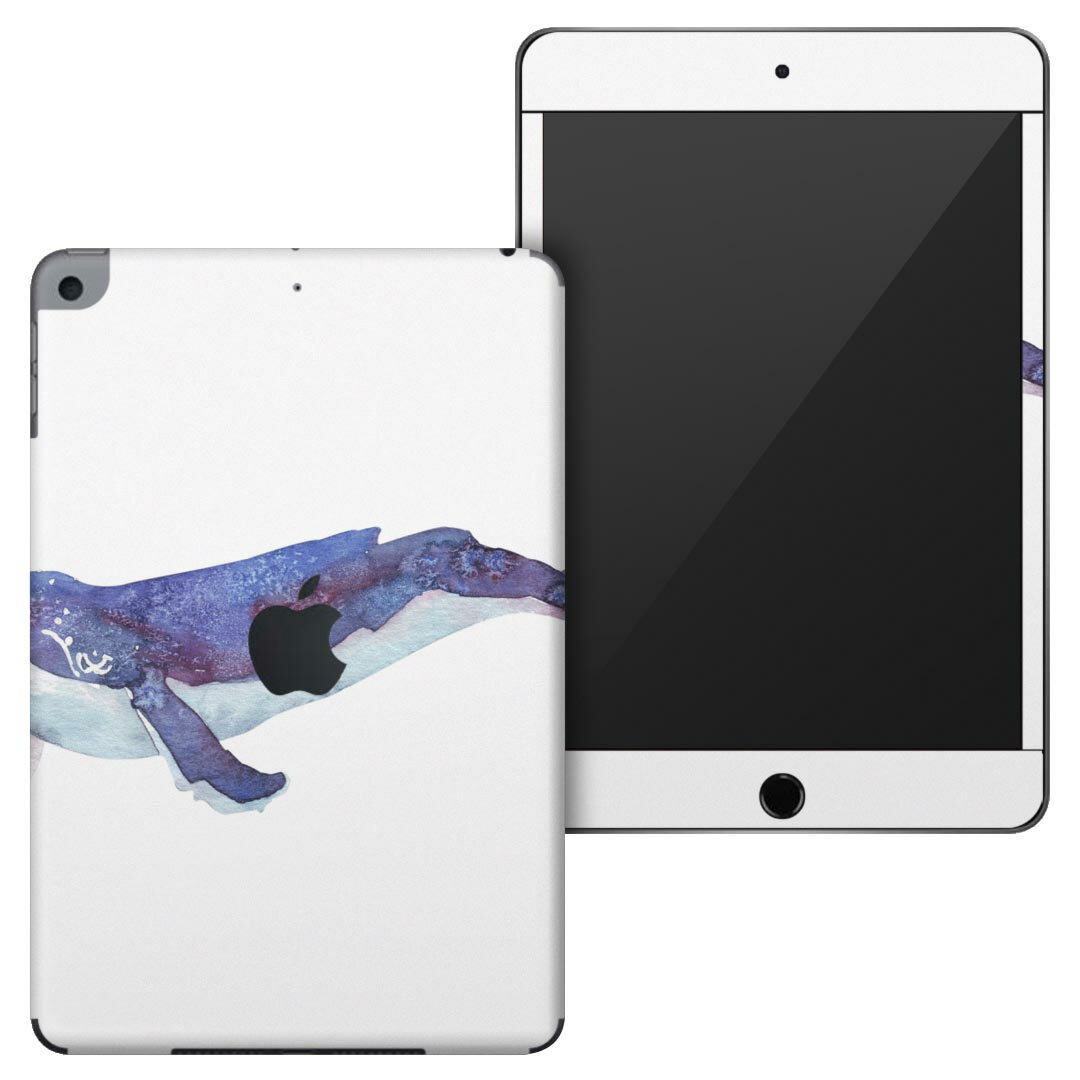 igsticker iPad mini 4 (2015) 5 (2019) 専用 apple アップル アイパッド 第4世代 第5世代 A1538 A1550 A2124 A2126 A2133 全面スキンシール フル 背面 液晶 タブレットケース ステッカー タブレット 保護シール 人気 011406 海　生き物　くじら