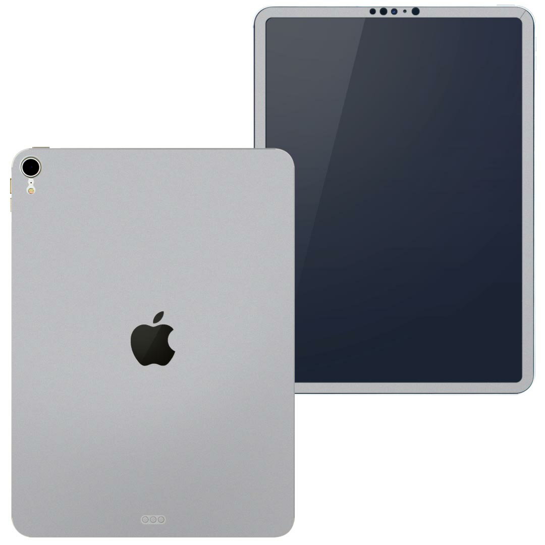 igsticker iPad Pro 12.9 inch インチ 専用 apple アップル アイパッド 2018 第3世代 A1876 A1895 A1983 A2014 全面スキンシール フル 背面 液晶 タブレットケース ステッカー タブレット 保護シール 人気 008985 シンプル　無地　グレー