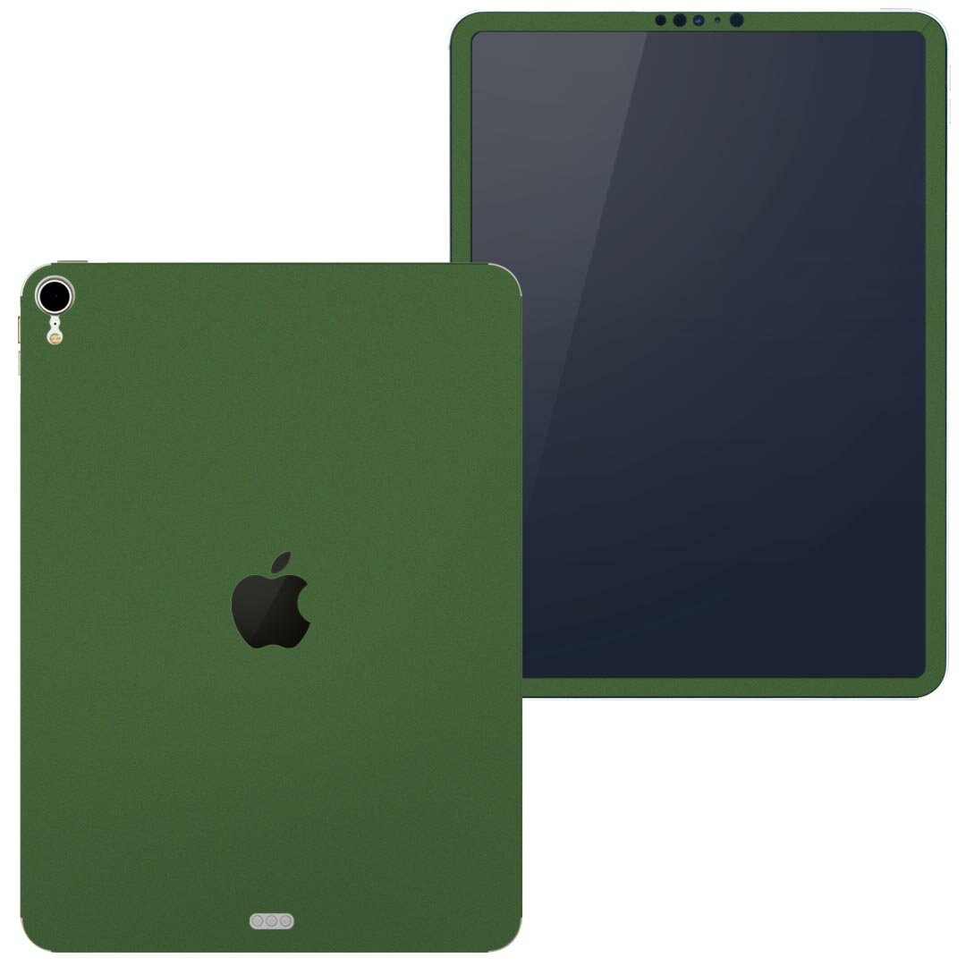 igsticker iPad Pro 11 inch インチ 対応 apple アップル アイパッド A1934 A1979 A1980 A2013 全面スキンシール フル 背面 側面 正面 液晶 タブレットケース ステッカー タブレット 保護シール 人気 009013 シンプル　無地　緑