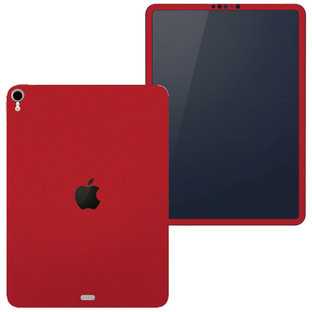 igsticker iPad Pro 12.9 inch インチ 専用 apple アップル アイパッド 2018 第3世代 A1876 A1895 A1983 A2014 全面スキンシール フル 背面 液晶 タブレットケース ステッカー タブレット 保護シール 人気 012229 赤　単色　シンプル