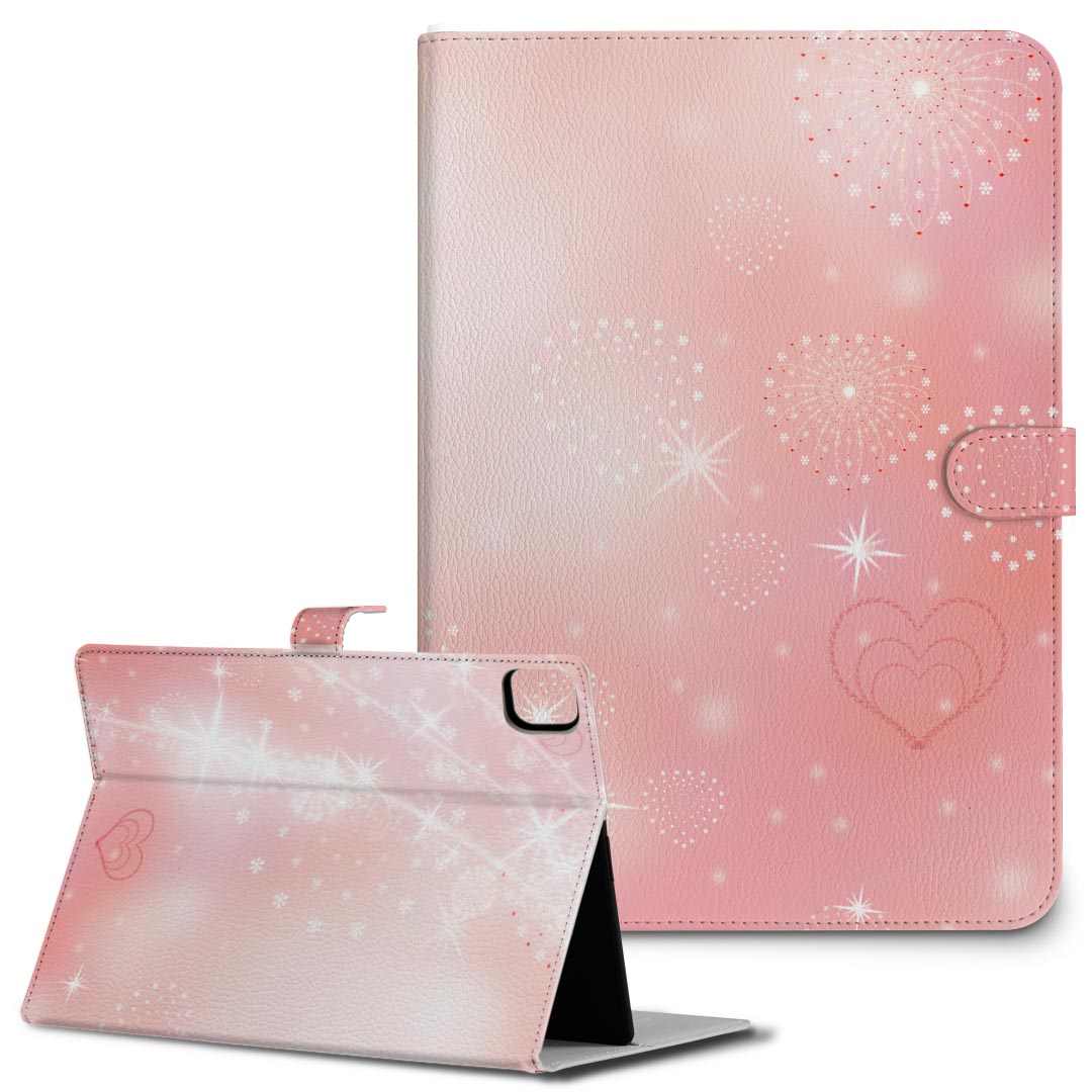 樂天商城 - iPad10.9 第10世代 iPadPro13(M4) iPadPro11(M4) iPadPro11第1/2/3世代 iPadMini 第6世代 iPadAir第4世代 iPadAir13(M2) 用 タブレット ケース Apple アップル iPad専用ケース 手帳型 カバー 二つ折り 革 ハート　ピンク　キラキラ 004818