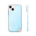 iPhone14 iPhone15 用 スキンシール 全面スキンシール フル 背面 側面 ステッカー 保護シール iphone14plus iphone14pro iphone14promax iphone15plus iphone15pro iphone15promax 各種対応 雪 結晶 水色 006283
