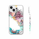 iPhone14 iPhone15 用 スキンシール 全面スキンシール フル 背面 側面 ステッカー 保護シール iphone14plus iphone14pro iphone14promax iphone15plus iphone15pro iphone15promax 各種対応 建物 イタリア イラスト カラフル 007403