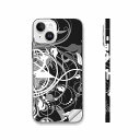 iPhone14 iPhone15 用 スキンシール 全面スキンシール フル 背面 側面 ステッカー 保護シール iphone14plus iphone14pro iphone14promax iphone15plus iphone15pro iphone15promax 各種対応 花 黒 ブラック 007666
