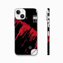 iPhone14 iPhone15 用 スキンシール 全面スキンシール フル 背面 側面 ステッカー 保護シール iphone14plus iphone14pro iphone14promax iphone15plus iphone15pro iphone15promax 各種対応 黒 ブラック 赤 レッド インク 008734
