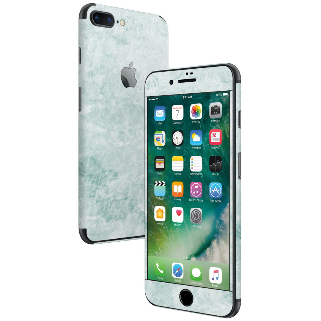 iPhone7 対応 アイフォン 全面スキンシール フル 背面 側面 正面 液晶 スマホケース ステッカー スマホカバー ケース 保護シール スマホ スマートフォン 人気 013270 水色　大理石　模様