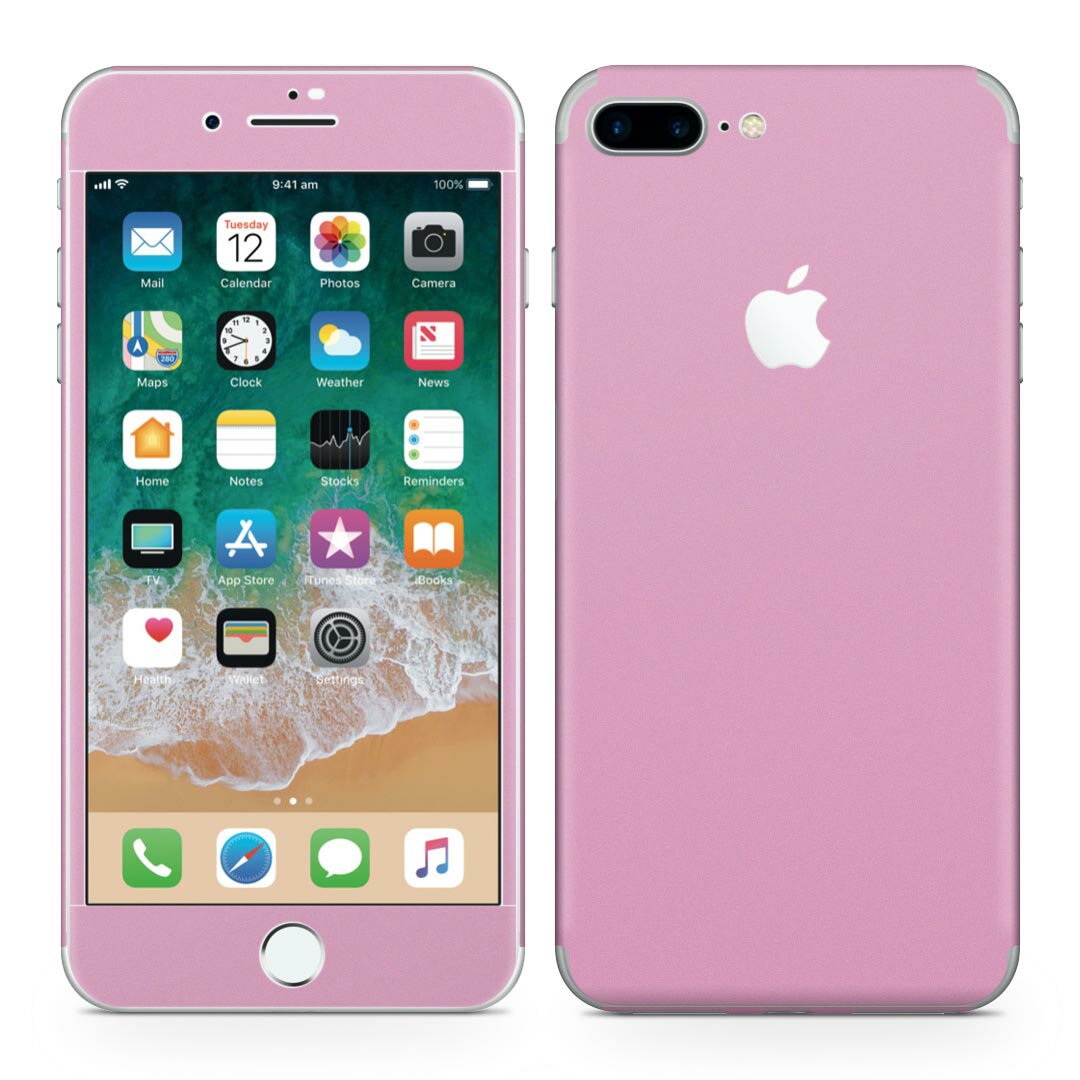 iPhone7 Plus 対応 アイフォン 全面スキンシール フル 背面 側面 正面 液晶 スマホケース ステッカー スマホカバー ケース 保護シール スマホ スマートフォン 人気 008952 シンプル　無地　ピンク