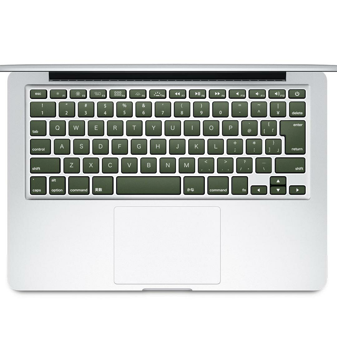 キーボード用スキンシール MacBook Air 13inch 2010 〜 2017 専用 キートップ ステッカー A1466 A1369 Apple マックブック エア ノートパソコン アクセサリー 保護 012248 緑　単色　シンプル