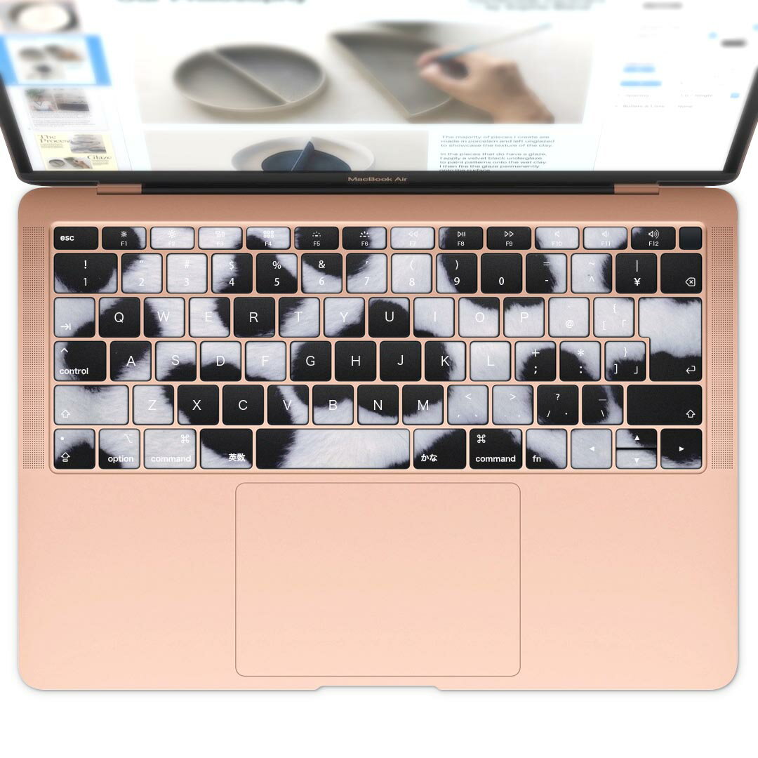 キーボード用スキンシール MacBook Air 13inch 2018 専用 キートップ ステッカー A1932 Apple マックブック エア ノートパソコン アクセサリー 保護 000197 牛　牛柄　模様