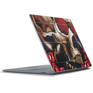 Surface Laptop ラップトップ 専用スキンシール Microsoft サーフェス サーフィス ノートブック ノートパソコン カバー ケース フィルム ステッカー アクセサリー 保護 000056 がいこつ　ペイント　壁画