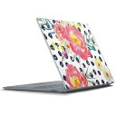 Surface Laptop ラップトップ 専用スキンシール Microsoft サーフェス サーフィス ノートブック ノートパソコン カバー ケース フィルム ステッカー アクセサリー 保護 012163 花 ドット ピンク