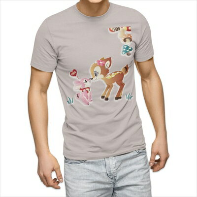 主角 - 選べる25カラー tシャツ メンズ 半袖 ホワイト グレー デザイン S M L XL 2XL 3XL Tシャツ ティーシャツ T shirt 004482 バンビ　キャラクター