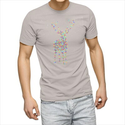 樂天商城 - 選べる25カラー tシャツ メンズ 半袖 ホワイト グレー デザイン S M L XL 2XL 3XL Tシャツ ティーシャツ T shirt 008729 クリスマス　トナカイ　カラフル