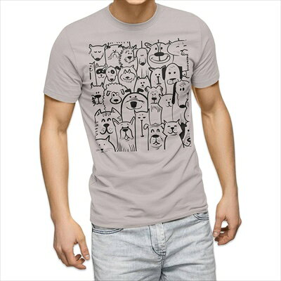 樂天商城 - 選べる25カラー tシャツ メンズ 半袖 ホワイト グレー デザイン S M L XL 2XL 3XL Tシャツ ティーシャツ T shirt 011297 犬　動物　アニマル