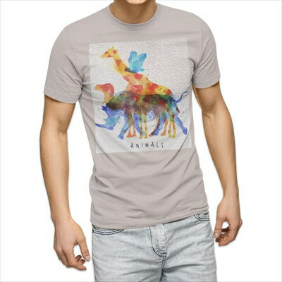 Rakuten - 選べる25カラー tシャツ メンズ 半袖 ホワイト グレー デザイン S M L XL 2XL 3XL Tシャツ ティーシャツ T shirt 011663 動物　アニマル　水彩