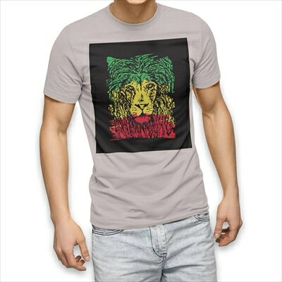 選べる25カラー tシャツ メンズ 半袖 ホワイト グレー デザイン S M L XL 2XL 3XL Tシャツ ティーシャツ T shirt 011947 レゲエ　ライオン　ラスタカラー