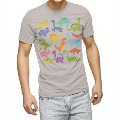 樂天商城 - 選べる25カラー tシャツ メンズ 半袖 ホワイト グレー デザイン S M L XL 2XL 3XL Tシャツ ティーシャツ T shirt 013167 恐竜　動物