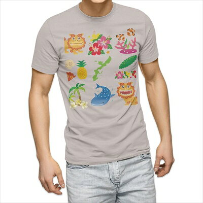 樂天商城 - 選べる25カラー tシャツ メンズ 半袖 ホワイト グレー デザイン S M L XL 2XL 3XL Tシャツ ティーシャツ T shirt 013766 シーサー　沖縄　ハイビスカス