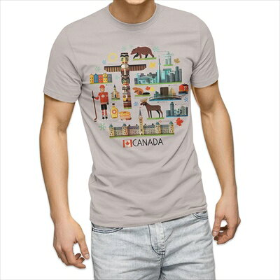 樂天商城 - 選べる25カラー tシャツ メンズ 半袖 ホワイト グレー デザイン S M L XL 2XL 3XL Tシャツ ティーシャツ T shirt 014133 カナダ　風景　景色