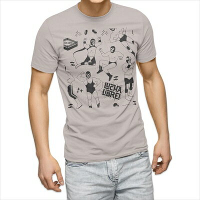 樂天商城 - 選べる25カラー tシャツ メンズ 半袖 ホワイト グレー デザイン S M L XL 2XL 3XL Tシャツ ティーシャツ T shirt 014134 プロレス　マスク　キャラクター