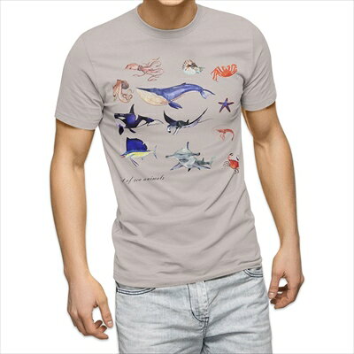 樂天商城 - 選べる25カラー tシャツ メンズ 半袖 ホワイト グレー デザイン S M L XL 2XL 3XL Tシャツ ティーシャツ T shirt 014788 魚　海　夏