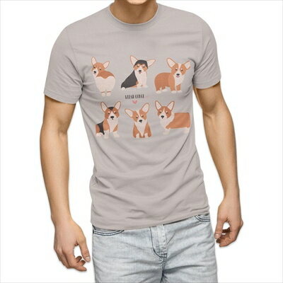 樂天商城 - 選べる25カラー tシャツ メンズ 半袖 ホワイト グレー デザイン S M L XL 2XL 3XL Tシャツ ティーシャツ T shirt 016231 犬　コーギー