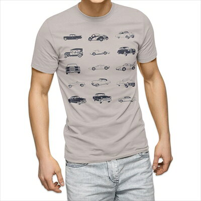樂天商城 - 選べる25カラー tシャツ メンズ 半袖 ホワイト グレー デザイン S M L XL 2XL 3XL Tシャツ ティーシャツ T shirt 016240 車　クラシックカー