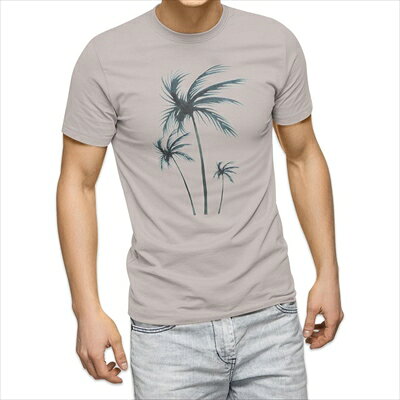 樂天商城 - 選べる25カラー tシャツ メンズ 半袖 ホワイト グレー デザイン S M L XL 2XL 3XL Tシャツ ティーシャツ T shirt 016461 ヤシの木　植物